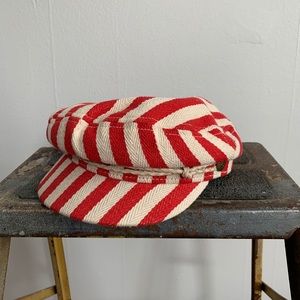 Brixton Fiddler Cap in Red/Natural / Extra Small